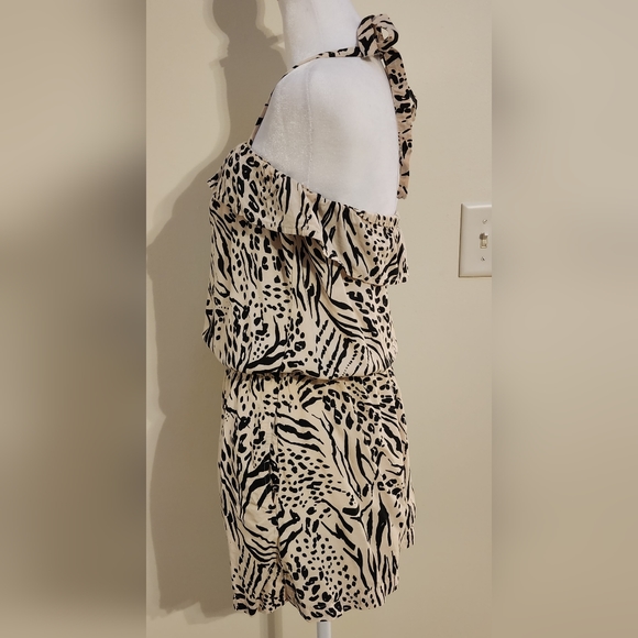 H&M Leopard Print/Animal Print Halter Romper Jumper Jumpsuit Women's Size S - Picture 5 of 8